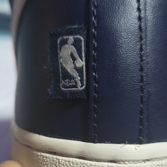 Nike Air Force Blue and White Leather High Top Sneakers Size 8 - Picture 5 of 7